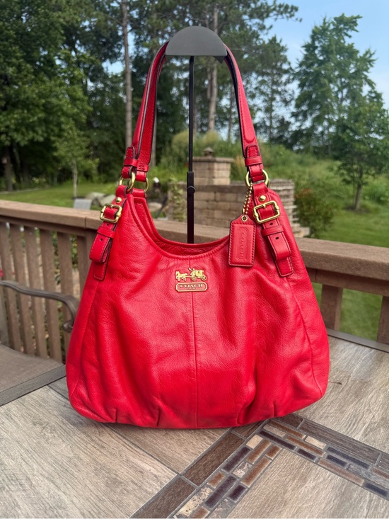 Coach Handbags - EUC Coach Madison Abigail Shoulder Bag Red Pebbled Leather Vintage Y2K